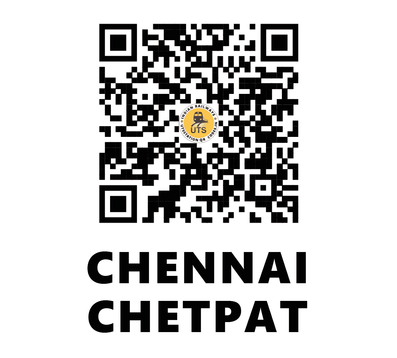 UTS QR Code for CHENNAI CHETPAT - MSC (SR - TAMIL NADU)
